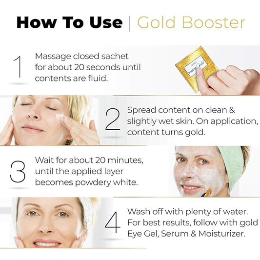 Anti-Wrinkle Tightening Anti-Aging Gold Booster - Facial Masks for Women Skin Care Enhanced with 24K Gold Particles, Deep Cleansing Face Mask Pack, Rejuvenating Beauty Gold Face Mask