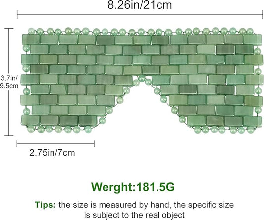 ideayard Jade Eye Mask Cooling Facial Mask 100% All Natural Adventurine Quartz Eliminate Wrinkles, Puffiness & Migraine Relief Mask