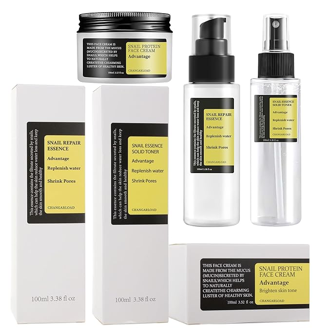 Advanced Snail 96% Mucin Power Essence Set – Korean Skincare Set for Women, Includes Snail Mucin Serum，Hydrating Toner & Face Cream, Moisturizing & Skin Renewal, 3PCS Travel Size Toiletries