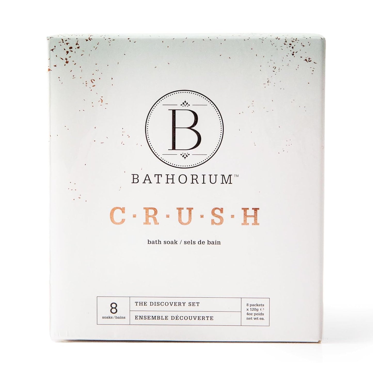 Bathorium Crush 8-Pack Signature Discovery Set, Luxury Bath Soaks, Dead Sea Salt, Epsom Salt, pH Balanced for Women, Gift Set, Each Soak is 4 oz