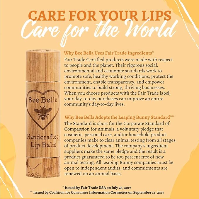 Bee Bella Lip Balm Pumpkin Spice (3 Pack)- With Beeswax, Coconut Oil, Jojoba Oil, Vitamin E Oil, Argan Oil and More for Soft and Smooth Lips - Long-Lasting Moisture - Handmade in the USA