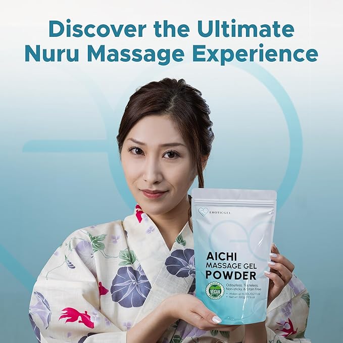 Japanese Nuru Massage Gel Powder 500g | Formulated with Natural Aloe Vera & Seaweed | Made in Japan | Paraben, & Glycerine Free | Fragrance-Free | Makes 13.2 gal/ 50L | Vegan