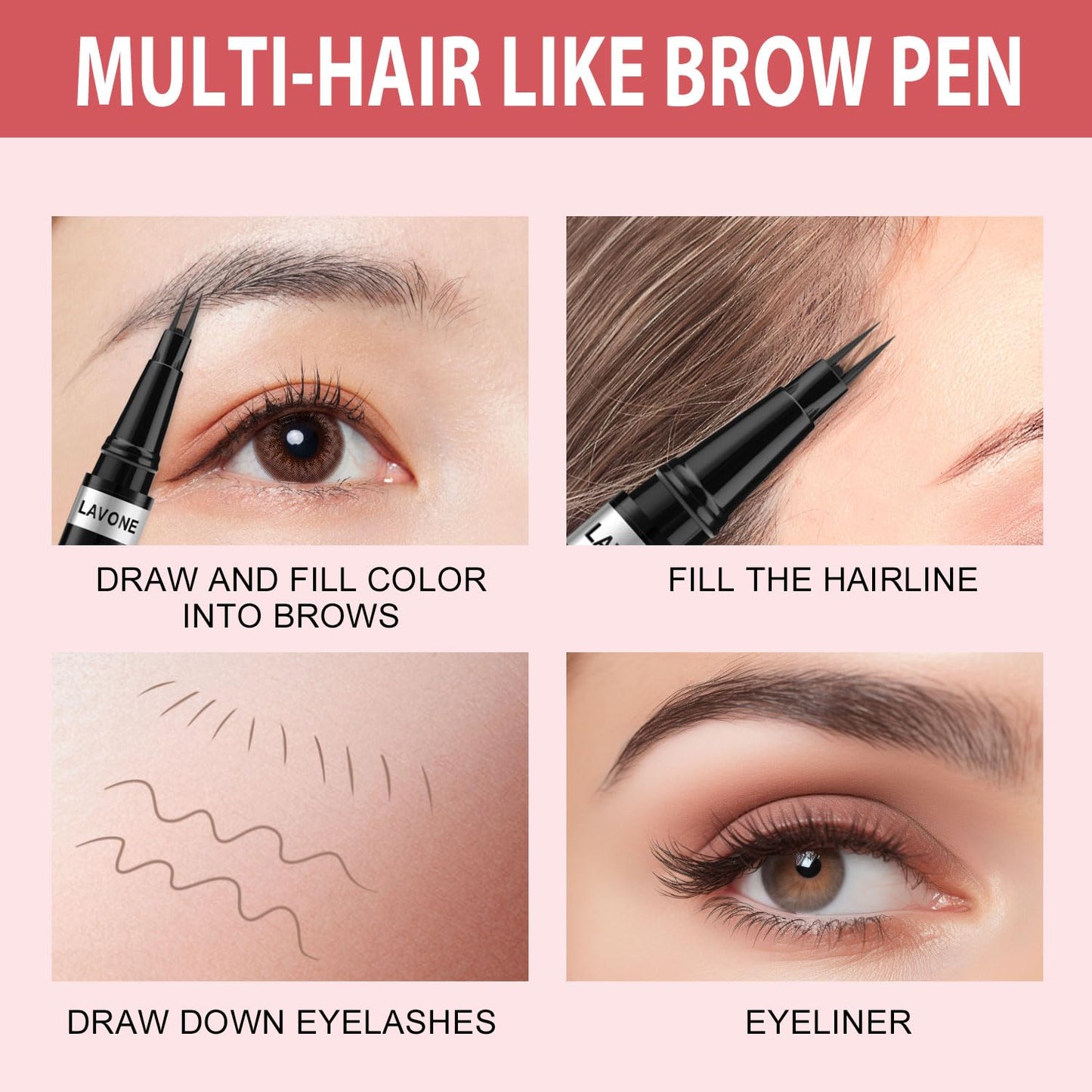 Eyebrow Pencil, 2-in-1 Waterproof Eyebrow Pen, with 2 Tip Microblading Eyebrow Pencil and Ultra-Precise Brow Pencil, with Eyebrow Brush, Eyebrow Pencils for Women, Natural Hair-Like Brows - Soft Brown
