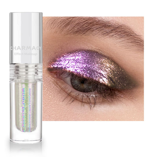 CHARMACY Liquid Duochrome Eyeshadow, Multi-Dimensional Eye Looks, Long Lasting Glitter Eye Shadow Sets Metallic Pigments, Quick Drying, Sparkling Shiny Eye Makeup for Beginners, 1.6g (#15)