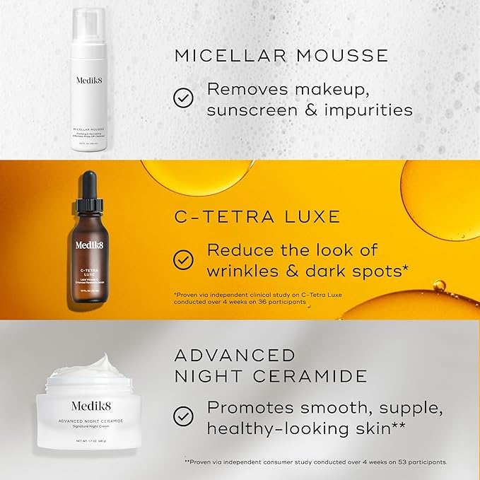 Medik8 Mighty Mini's Collection, 3 pc Travel-Sized Skincare Set