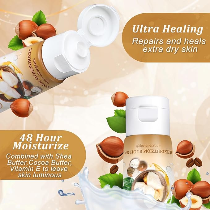 100 Pack Travel Size Body Lotion Shea Butter Cocoa Butter Body Cream 1 oz Dry Skin Moisturizer with Flip Cap for Extra Dry Skin, Inns, Hotels Resorts, Airlines, Offices, Gyms and More