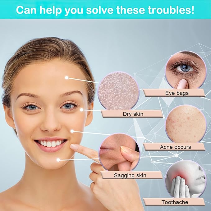 KOGITI Ice Mold for Face, Ice Roller for Face & Eye, Beauty Facial Ice Rollers Ice Holder Mold Face Puffiness Relief Massage Skin Care Tools, Ice Facial Cube (New-Blue)