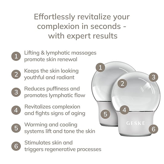 SmartAppGuided™ Cool & Warm Face & Body Massager | 7 in 1 | Multifunctional Massager | Face & Body | Battery-free Cooling & Warming | Firms, Relaxes & De-Puffs Skin | Globular Design