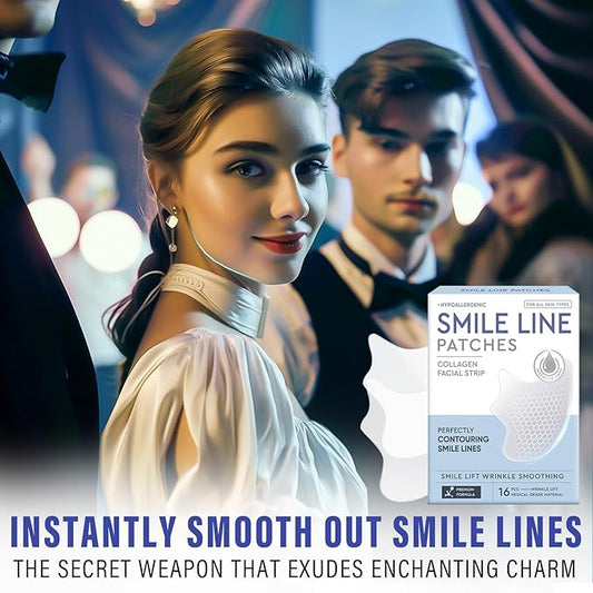 Smile Line Patches, 16PCS Anti Wrinkle Patches, the Smile Lines Treatment for Fine Wrinkles between Eyes and Face