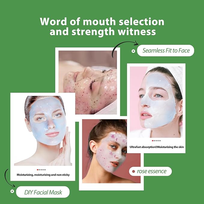 Jelly Mask for Facials, Hydrating & Moisturizing Peel-Off Rubber Gel Face Mask Skin Care for Deep Hydration & Glow, 23 Fl Oz Jar Professional Spa Use for All Skin Types with Tea Tree Essence