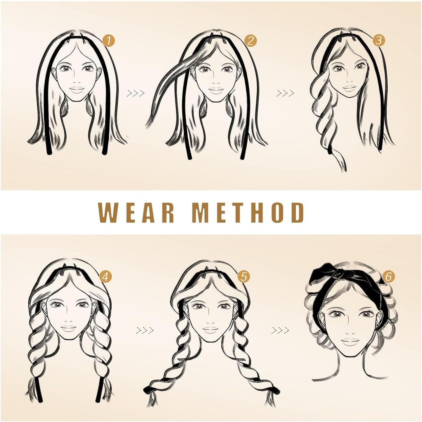 Heatless Hair Curler and Double Layer Satin Bonnet Set for Overnight Curls - No Heat Curling Rod with silk Bonnet, Sleep-In Safe for Long/Medium Hair, Frizz-Free Waves & Volume(Black)