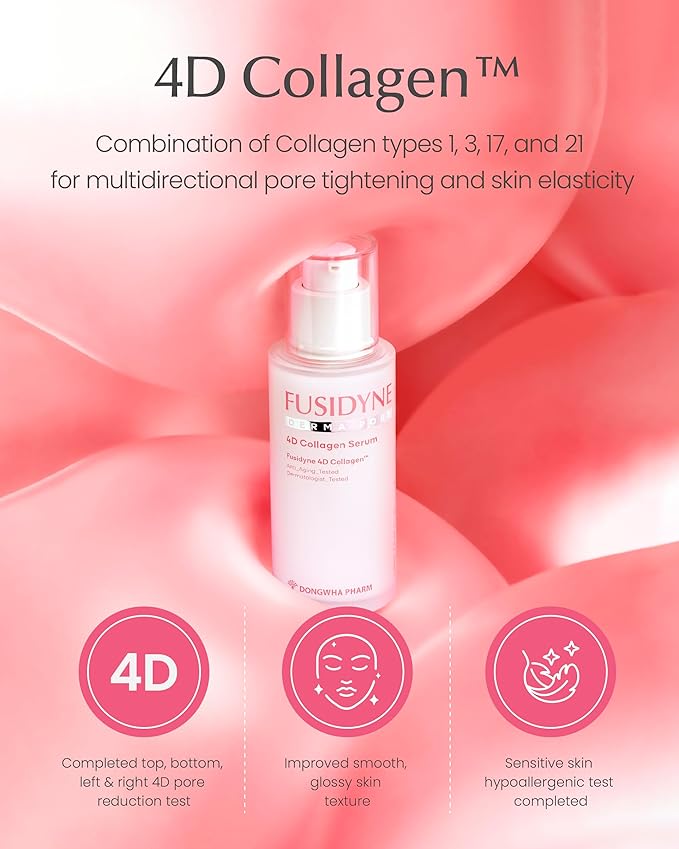 Derma Pore 4D Collagen Serum – Korean Skincare, 50ml/1.69 fl.oz | Hydrating Peptide Serum for Pore Minimizing & Radiant Skin | Korean Glass Skin Essence
