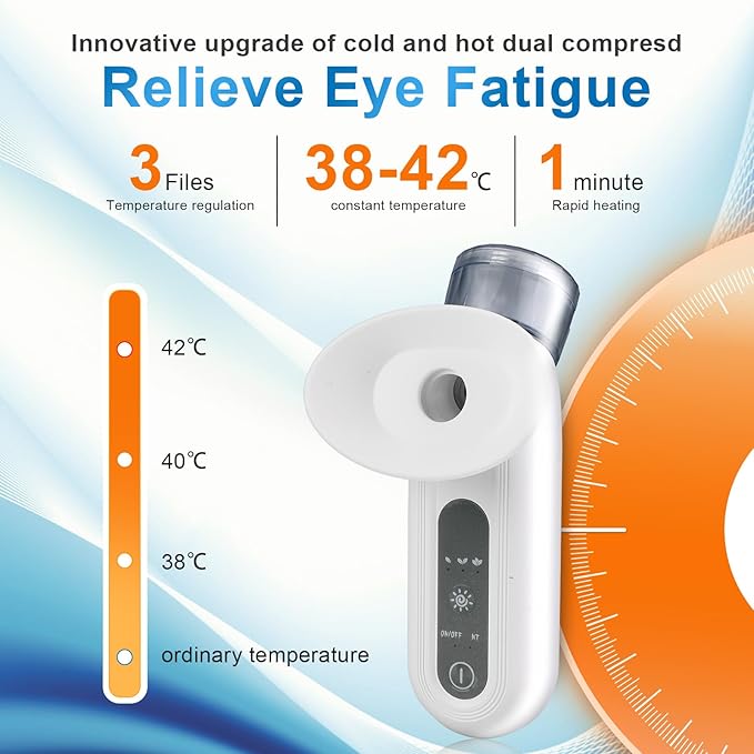 Eye Steamer for Dry Eye, Portable Eye Steam Sprayer, Heated Mist for Dry Eye Relief, Moisturizing Eye Treatment, Mini Soothing Steamer for Eye Care