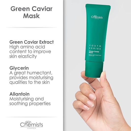 Skin Chemists Anti Aging Face Mask | Green Caviar Anti Aging Face Mask - Nourishing Anti-Aging Facial Treatment Mask for Revived and Protected Skin - Rich in Amino Acids and Antioxidants - 50ml