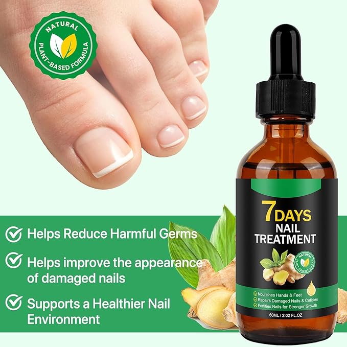 Ginger Nail Serum,Nail Growth Serum, Ginger Cuticle Care Oil for Strengthen Nails & Promote Nail Growth, Natural Plant Formula 2 Fl.oz