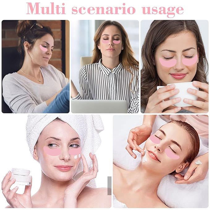 2 Pairs Under Eye Patches Silicone - Reusable Eye Patches, Eye Wrinkle Patches, Under Eye Mask, Plump Fine Lines & Wrinkles with Metal Eye Cream Applicator, Tin Case