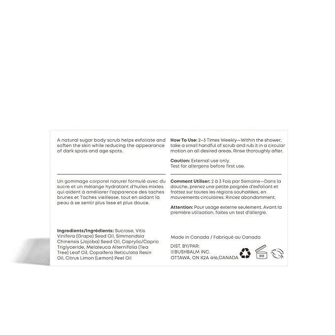 Bushbalm Dark Spot Exfoliating Scrub - Natural Body Scrub Exfoliant to Hydrated, Soften and Enhance Glow in Skin - Bermuda 236 ml