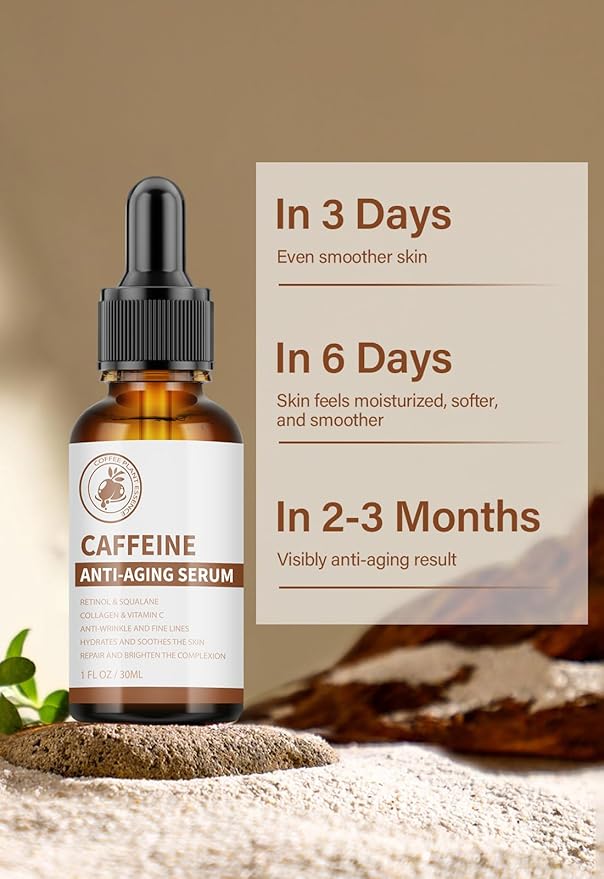 Caffeine Eye Serum Under Eye Treatment Serum for Moisturizing Anti-Aging Brightening Eye Serum, Caffeine Cream for Wrinkles, Dark Spots and Dark Circles Beauty Skin Care
