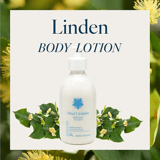 Provence Sante Body Lotion - Ultra Hydrating Moisturizer - Anti-Aging Cream for Dry Skin - Nourishing Linden Scent - Made in France - 10.2 Oz