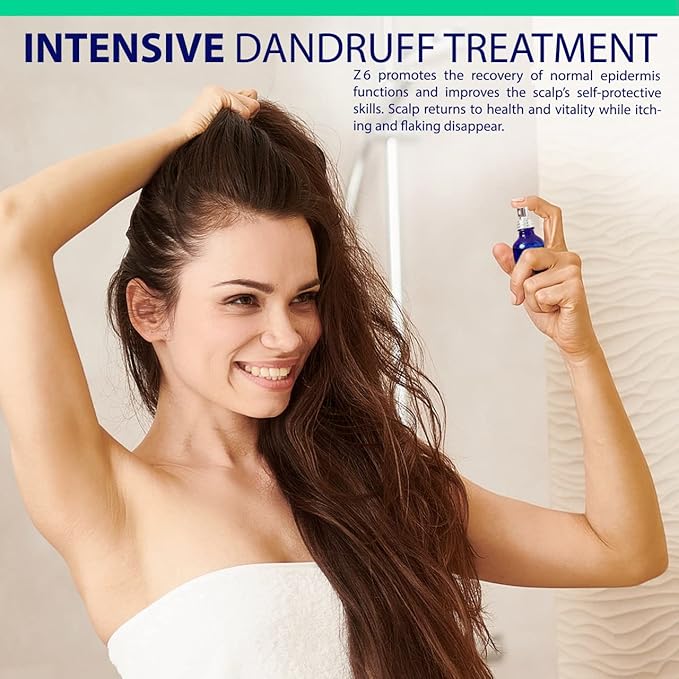 Z6 Anti Dandruff Dry Scalp Serum for Itchy, Sensitive and Irritated Scalp - Intensive Dandruff Peeling Treatment (1.69 fl oz) for Women and Men with Salicylic Acid, Zinc, Tea Tree Oil by NAPURA