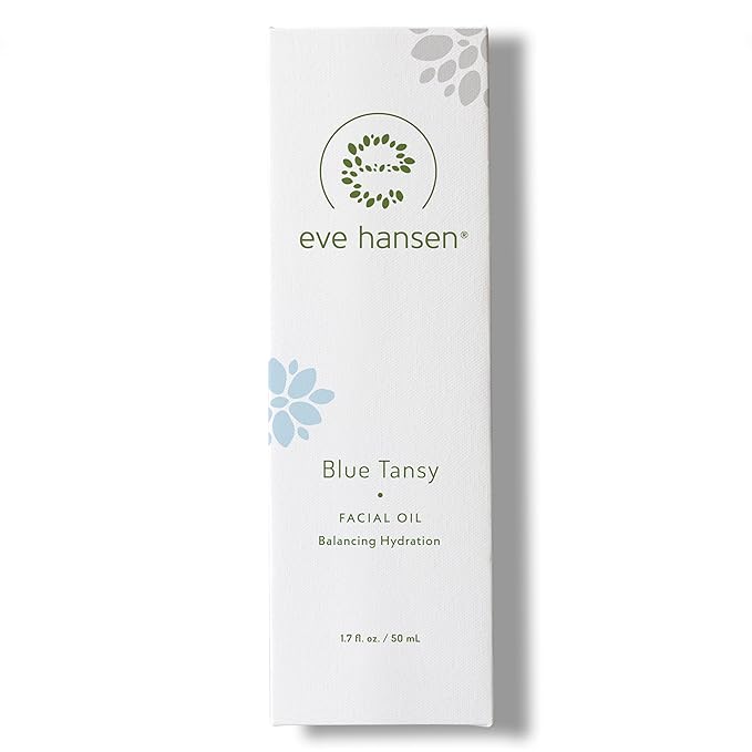 Eve Hansen Blue Tansy Facial Oil Moisturizer - Balancing Face Oil With Squalane, Rosehip, Turmeric, Vitamin E For Skin | Non-Greasy - 1.7 oz