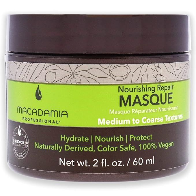 Macadamia Professional Hair Care Sulfate & Paraben Free Natural Organic Cruelty-Free Vegan Hair Products Nourishing Repair Masque -Replenishes Moisture, Strengthens and Improves Elasticity,2 fl Oz