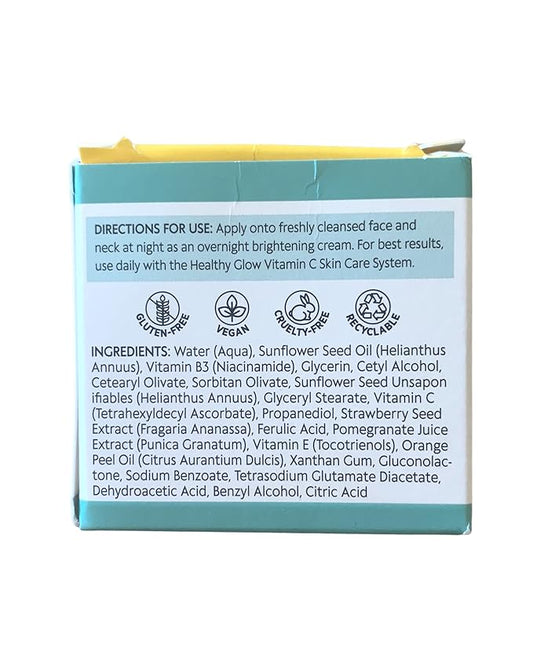 ShiKai Healthy Glow Brightening Night Cream (1 oz) | Hydrating Skin Lotion | With Vitamins C, E, Niacinamide | Provides a healthy glow in skin.