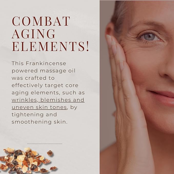 Frankincense Massage Oil 8 Fl Oz - Knees, Elbows, HIPS, Hands, Shoulders and Legs - 100% Pure Frankincense Oil Relaxes Soreness and Stiffness