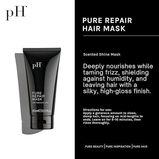 pH PURE HAIR Pure Repair Hair Mask - Revitalizing Treatment for Damaged Hair, 2.02 Oz