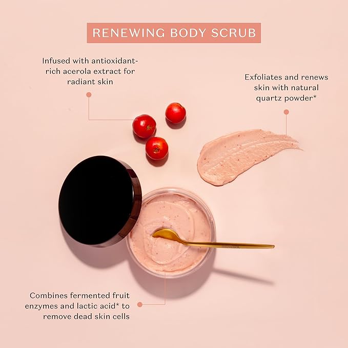 NATIVA SPA O BOTICÁRIO, Acerola Cherry Renewing Body Scrub, Gentle Exfoliation for Smooth, Radiant Skin, 7.05 Ounce (200g)