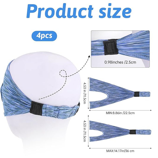 4 Pcs VR Eye Mask Adjustable VR Sweat Band Breathable Eye Face Cover Comfortable VR Eye Mask Cover Face Dry Cool Sweat Mask Eye Face Pad for Any Head Size Most VR Devices