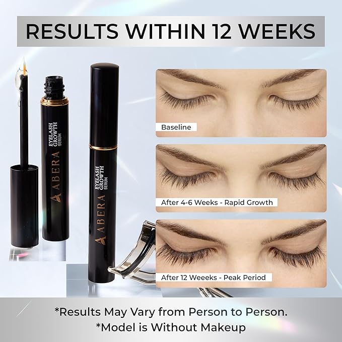 Abera Misan Eyelash Growth Serum (Upgrade Version) - Natural Lash Booster and Lash Enhancer, Regenerating and Nourishing Lashes Longer and Thicker (C. Set of 3)