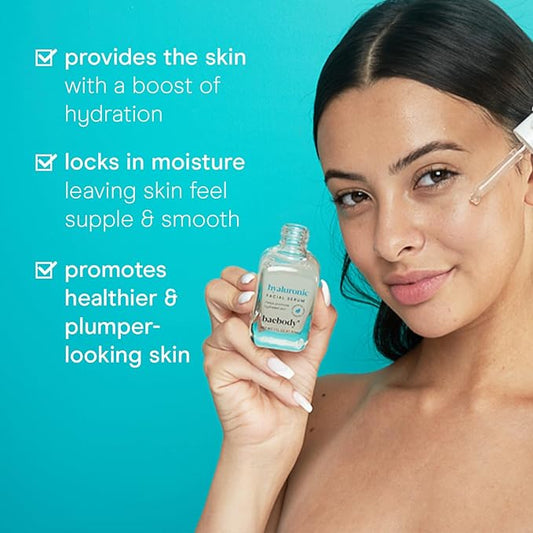 Baebody Critically Acclaimed Hyaluronic Acid Serum for Face - Anti Aging Hyaluronic Acid Face Serum with Vit E and Jojoba Oil - Plumping and Hydrating (1 oz/30 ml)