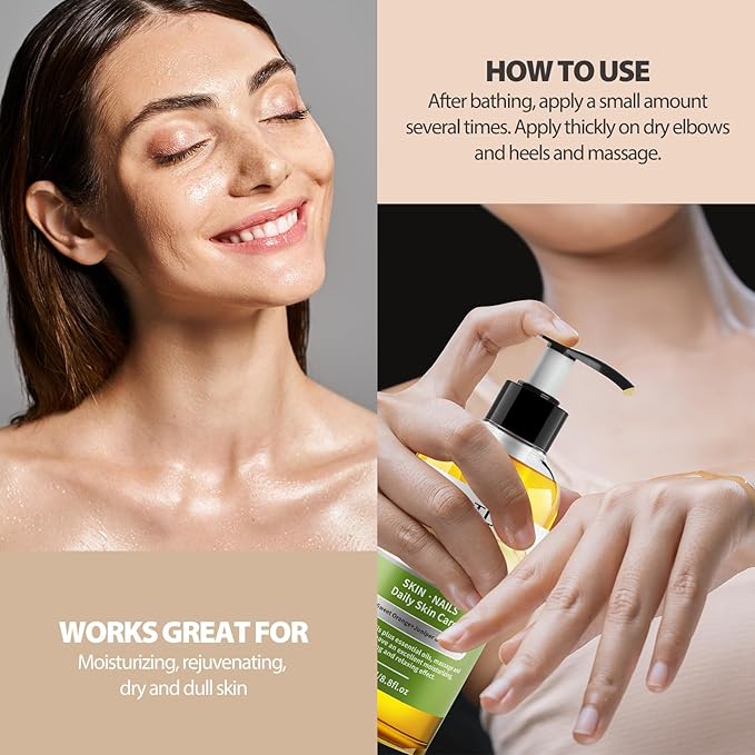 Vanilla Body Oil & Sandalwood Body Oil 260ML, Premium Body Oil for Moisturizing Skin