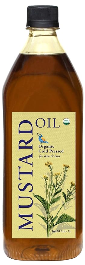 DAANA Mustard Oil for Skin: Certified USDA Organic, Extra Virgin, Cold Pressed (Fl Oz)