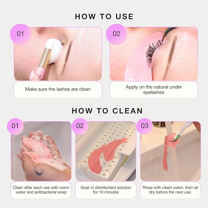 Curacoro Reusable Eye Pads, Silicone Under Eye Patches Lash Lift Cover Eyelash Extension | Soft Pads for Sensitive Skin during Eyelash Perm Lamination & Lash Extensions Remover (Black, Style 4)