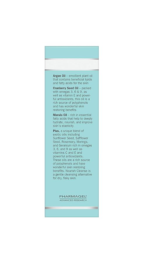 Pharmagel Nourish Cleanse Hydrating Facial Cleanser | Face Cleanser & Makeup Remover | Natural Face Wash for All Skin Types – 3.7 oz