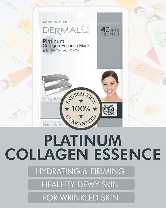 DERMAL Platinum Collagen Essence Full Face Facial Mask Sheet 23g