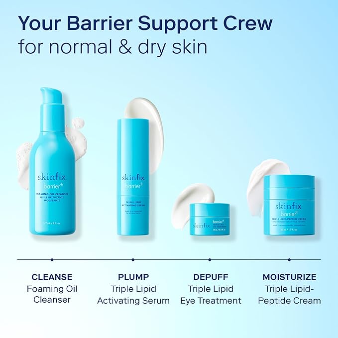 Skinfix Triple Lipid-Peptide Cream - 3.3 oz - Rich Face Moisturizer to Instantly Hydrate & Restore Dry, Sensitive Skin - Non-Comedogenic, Fragrance Free, Vegan, Cruelty Free