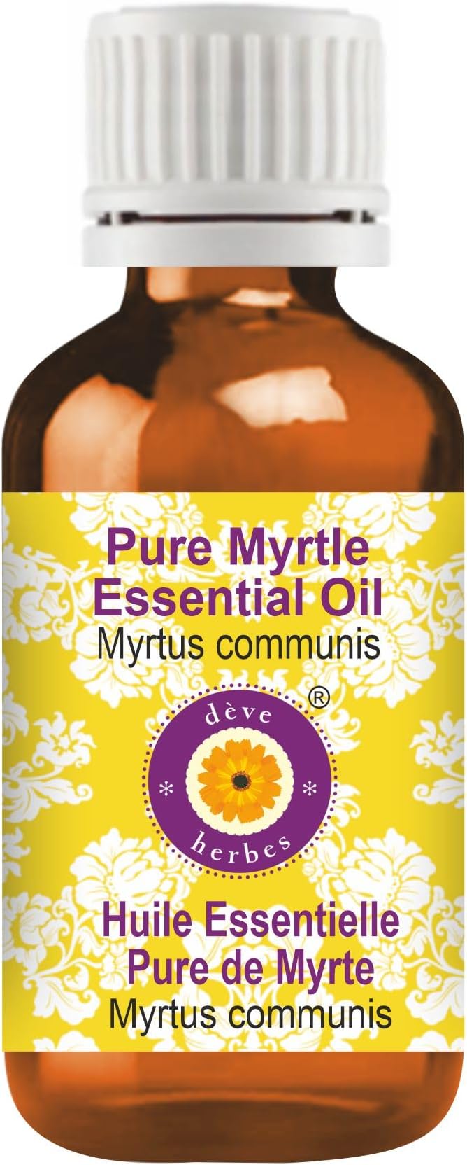 Deve Herbes Pure Myrtle Essential Oil (Myrtus communis) Steam Distilled 100ml (3.38 oz)