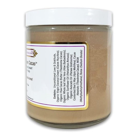 Simply Divine Botanicals How Now Brown Cacao - All-Natural and Organic Body Butter with a Chocolate Aroma to Soften and Deeply Moisturize Hands, Face, Body, 8 oz