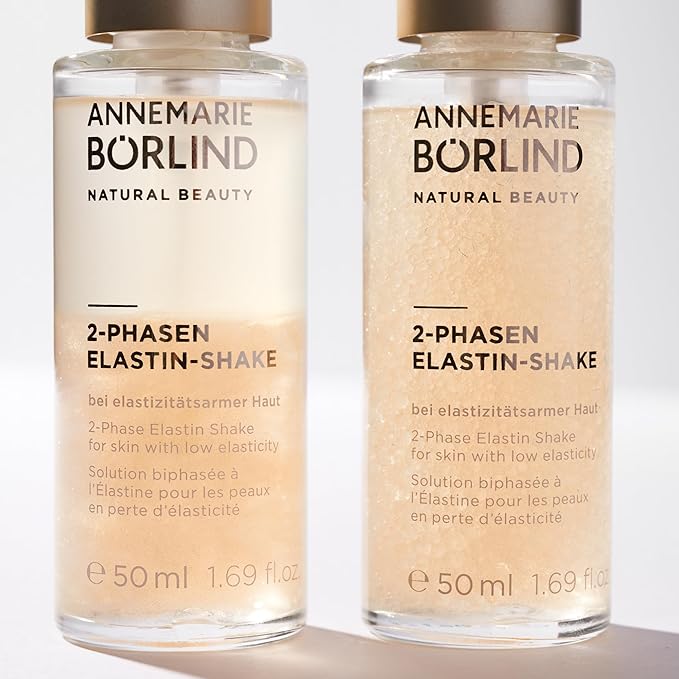 ANNEMARIE BÖRLIND 2-PHASE ELASTIN SHAKE (50ml) - Activates the skin's own elastin production, Promotes cell renewal, Gives the skin a golden glow, Vegan