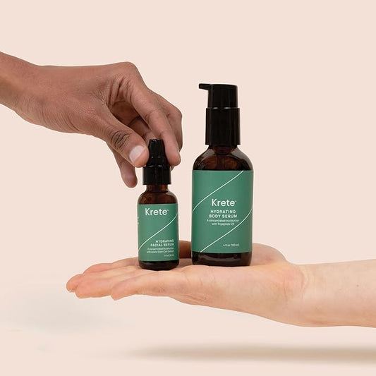 KRETE Hydrating Face & Body Serum for Men Head-to-Toe Bundle - Moisturize, Smooth, Hydrate, & Protect Your Skin In 30-Seconds, Oil-Free, All Skin Types with Apple Stem Cell Extract & Hyaluronic Acid