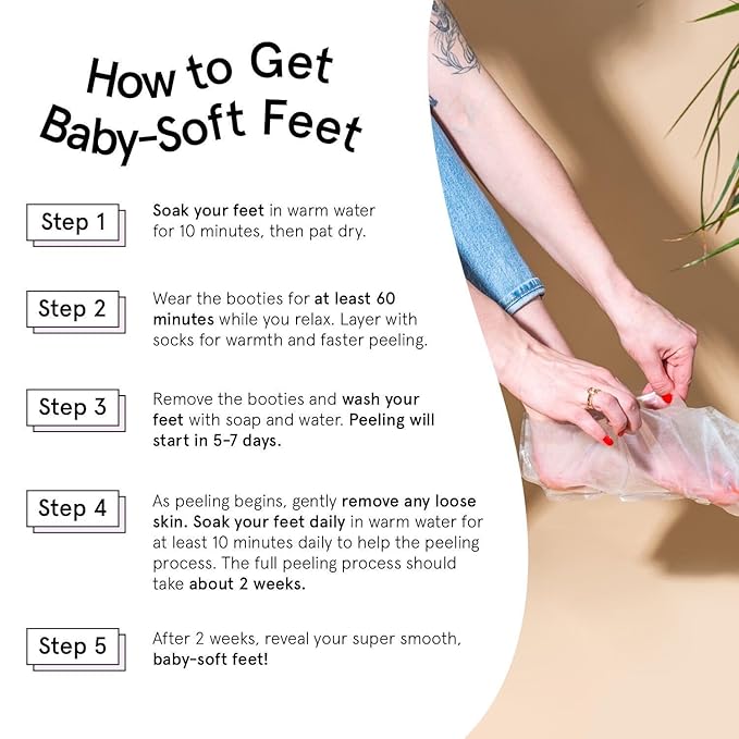 grace & stella Award-Winning Foot Peel Mask - Foot Peeling Mask with Aloe Vera - Moisturizing Foot Mask for Dry Cracked Feet - Foot Exfoliator for Baby Soft Feet (2 Pairs, Unscented)