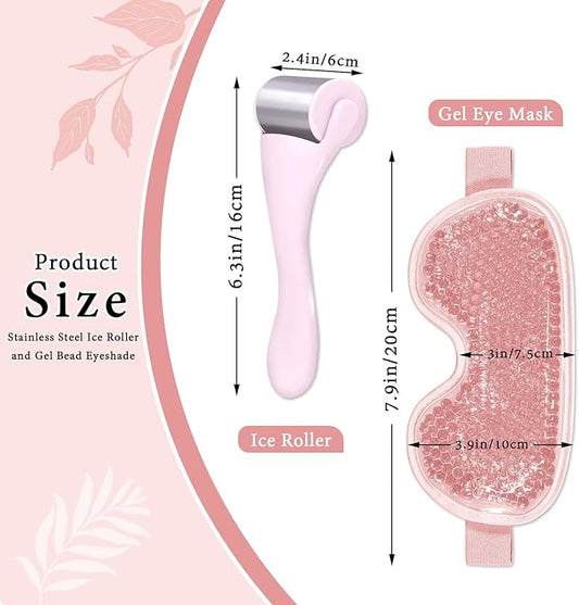 Cooling Eye Mask Face Mask and Eye Ice Roller Silicone Mask Covers 5Pack Beauty Skin Care Tools Set, Eye Mask for Dry Eyes Face Depuffer Wrinkles and Lifting