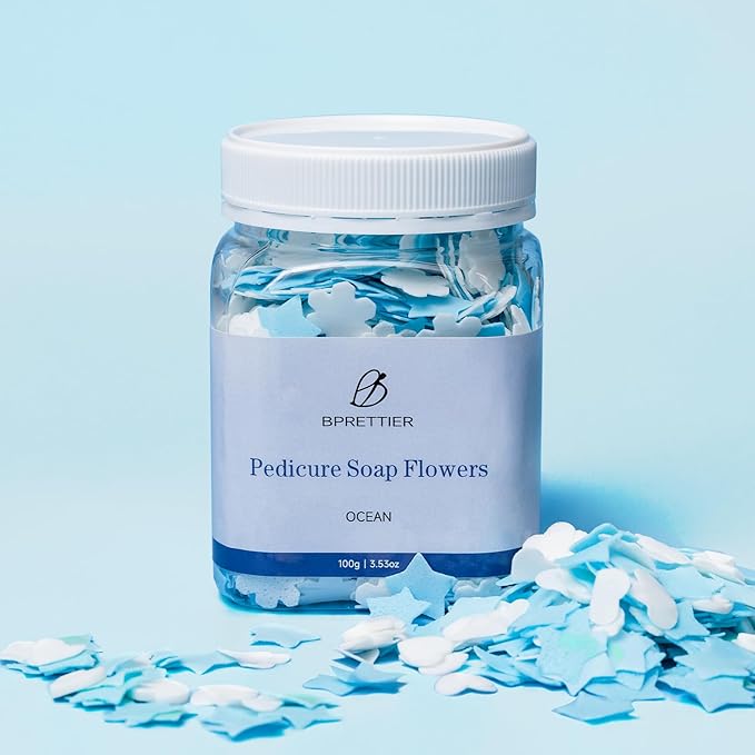 Foot Soak Flower Soap Sheets Pedicure Foot Soaks for Softens Calluses Moisturizing Relaxing Feet Pedi Party, Birthdays, Sleepovers Use (Ocean)