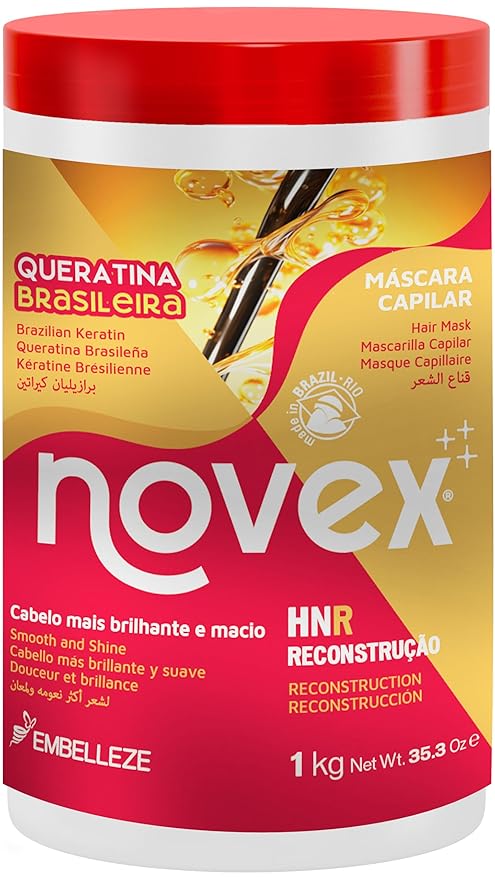 Novex Brazilian Keratin Deep Conditioning Mask, 35.3 oz - Reconstructive Keratin, Frizz control & Damage Repair