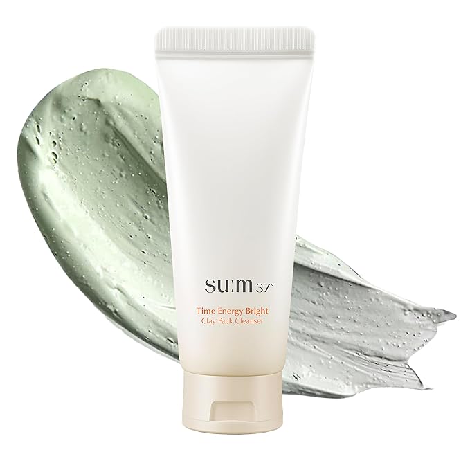 SU:M One Minute Clay Mask - Pore Cleanser & Hydrating 2-in-1 Korean Face Mask and Facial Cleanser for Blackheads, Exfoliation & Smooth Skin, 5.07 fl oz