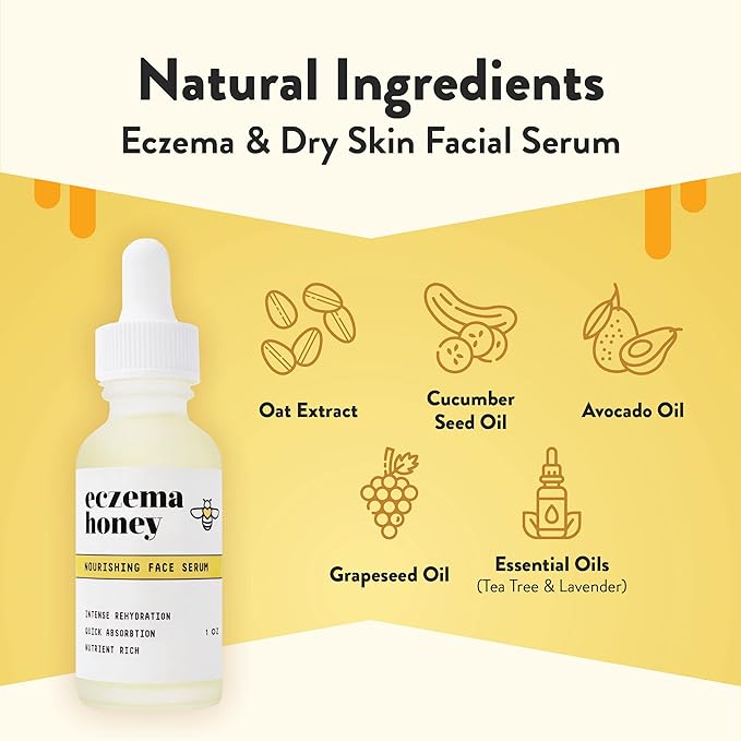 ECZEMA HONEY Multi Peptide Eye Cream & Nourishing Face Serum - Bundle for Sensitive & Dry Skin - Cruelty Free