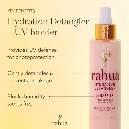 Rahua Hydration Detangler Spray + UV Barrier, 6.5 Fl Oz, Detangling Leave in Hair Care Softens Hair, Smooths Frizz, Supports Breakage & Damage, Conditioning for Brushable Shiny Hair, All Hair Types